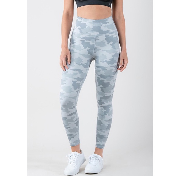 Kyodan High Waisted Running Leggings in Grey White Camo Size Medium like NWOT - Picture 2 of 8